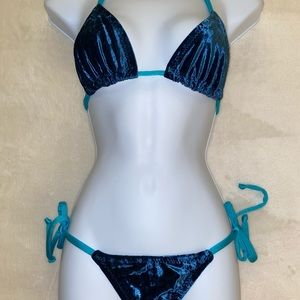 Crushed Velvet Handmade Bikini / Lingerie / Exotic Dance Outfit
